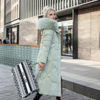 Lugane - Damen Langer Daunenmantel mit Kragen