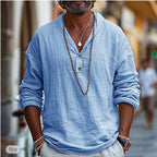 Lugane - Herren-Leinenhemd mit langen Ärmeln