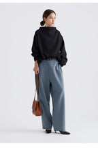 Lugane - Oversized Damenbluse mit langen Ärmeln und weitem Ausschnitt