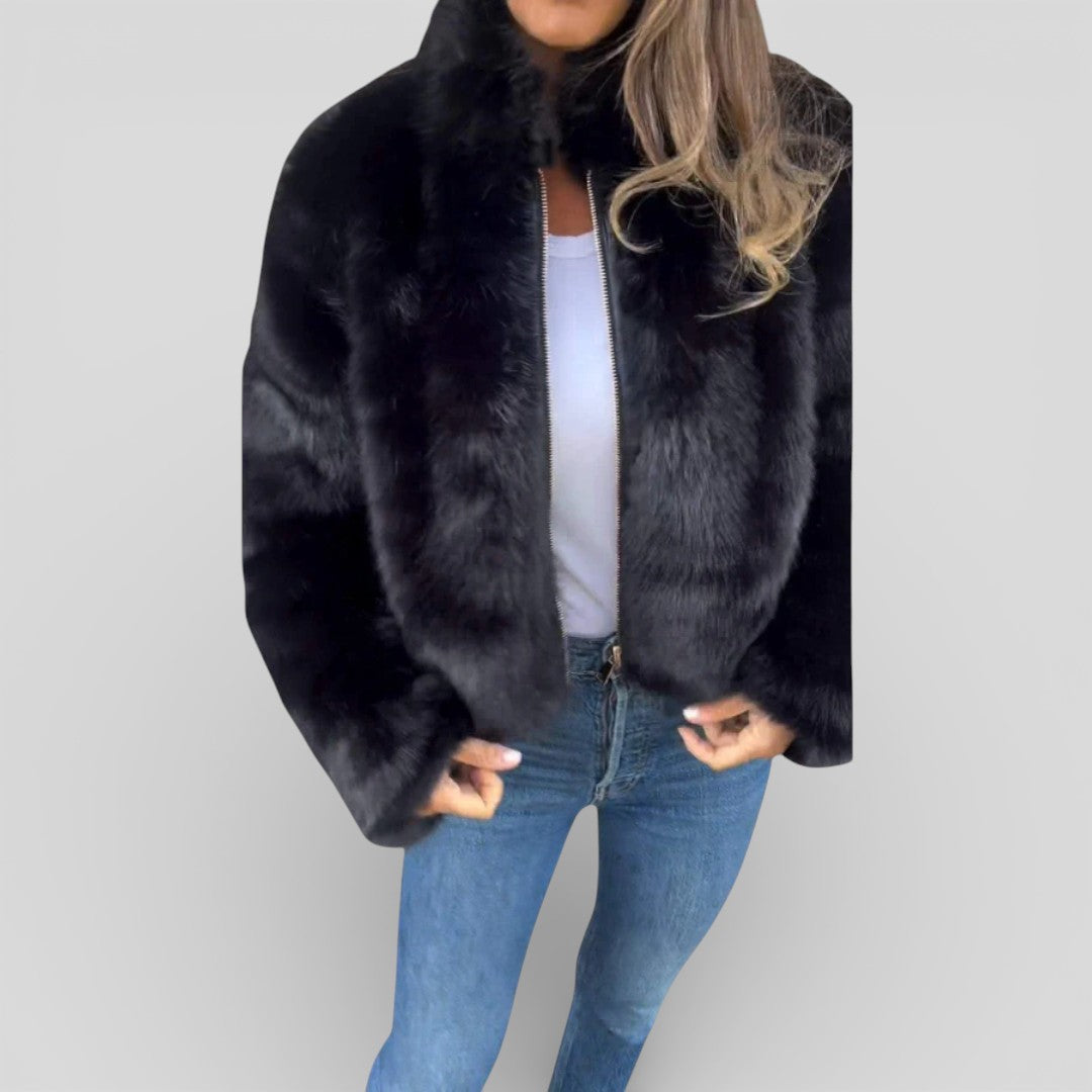 Lugane - Moderne Damenjacke mit Reißverschluss und Stehkragen