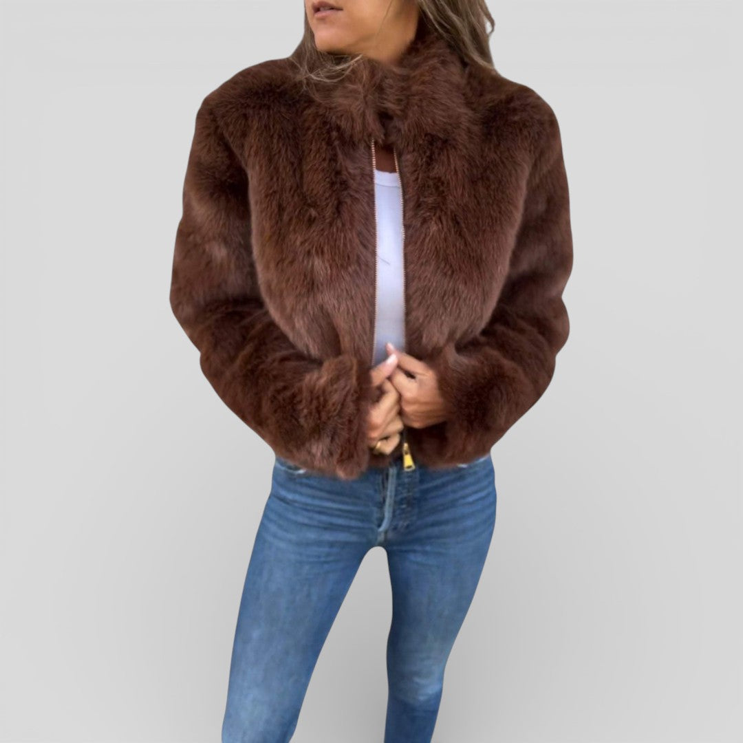 Lugane - Moderne Damenjacke mit Reißverschluss und Stehkragen