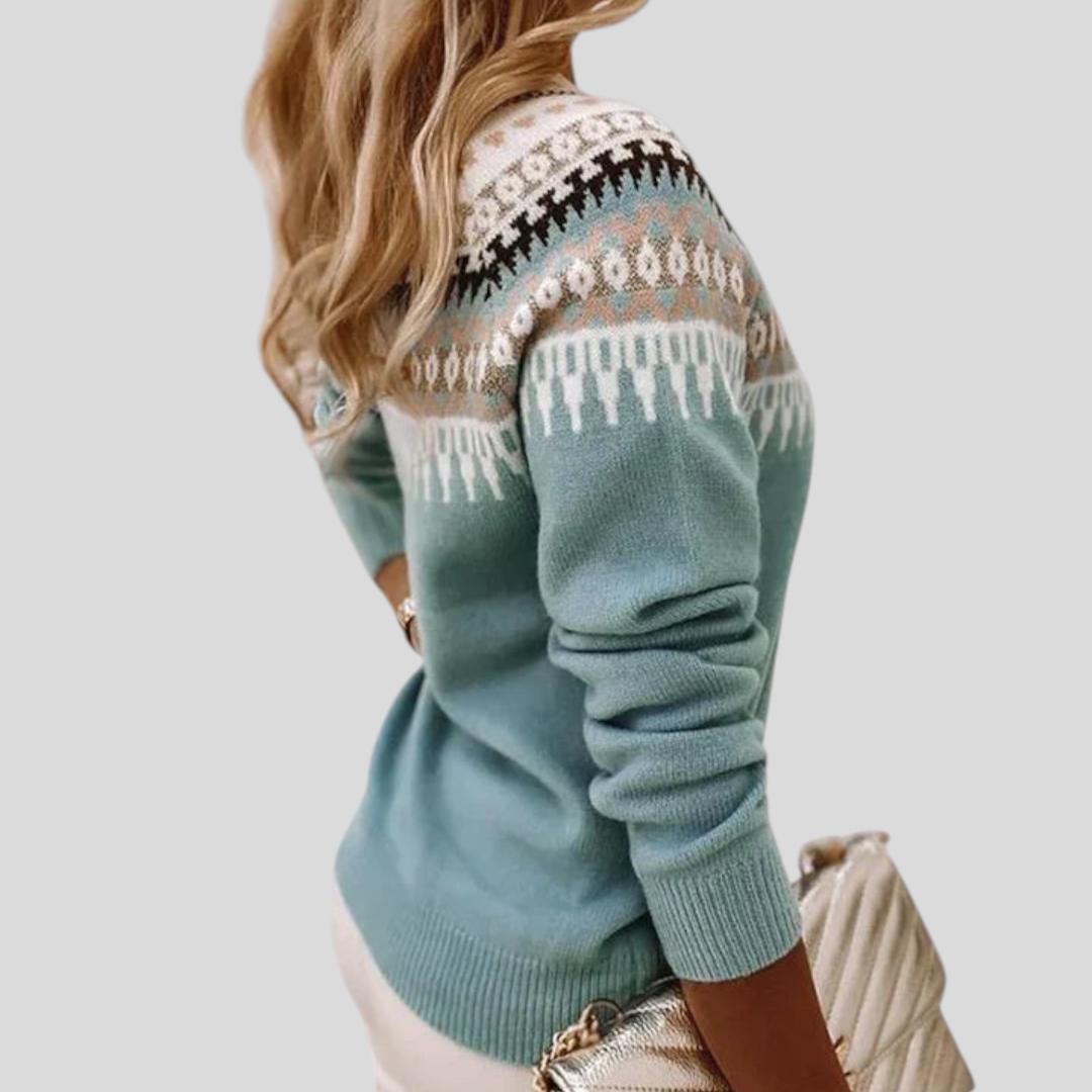 Lugane - Damen Pullover im Nordischen Design - Klassischer Rundhals-Pullover