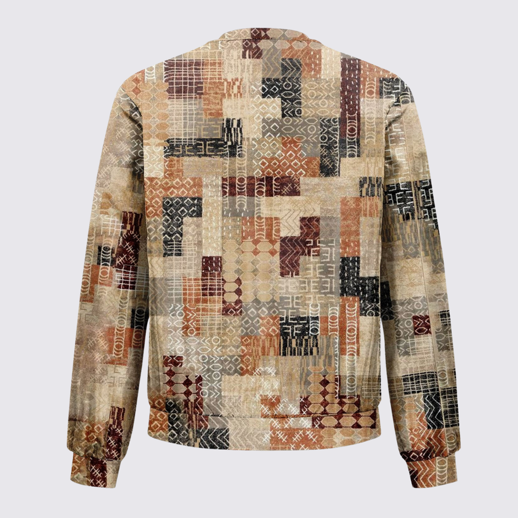 Lugane - Damen Rundhals Pullover – Strickdesign mit Patchwork-Muster