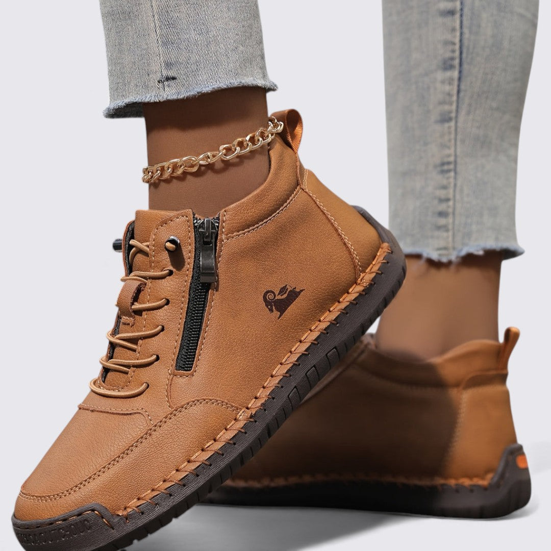 Lugane - Damen Knöchelschuhe mit Reißverschluss – Flache Sohle