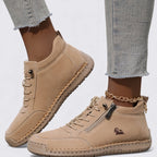 Lugane - Damen Knöchelschuhe mit Reißverschluss – Flache Sohle