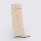 Lugane - Knöchelhohe Damenstiefel mit Schnallenriemen - Suede Shark Boots