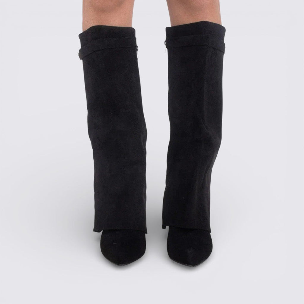 Lugane - Knöchelhohe Damenstiefel mit Schnallenriemen - Suede Shark Boots