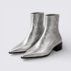 Lugane - Damen Blockabsatz Stiefelette – Mittelhoher Schaft – Spitz zulaufende Form