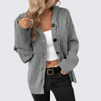 Lugane - Damen Kapuzenstrickjacke – Bequeme Strickjacke mit Kapuze