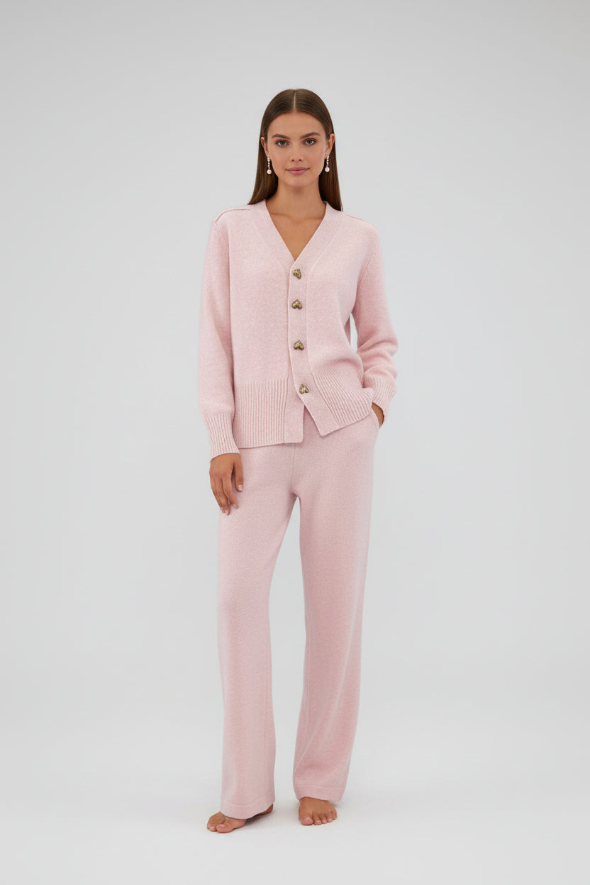 Lugane - V-Ausschnitt Damen Cardigan mit Knopfleiste – Strickjacke