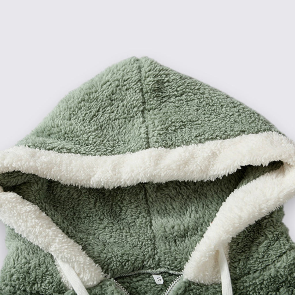 Lugane - Damen Kapuzen-Teddyjacke mit Reißverschluss – Bequemer Schnitt