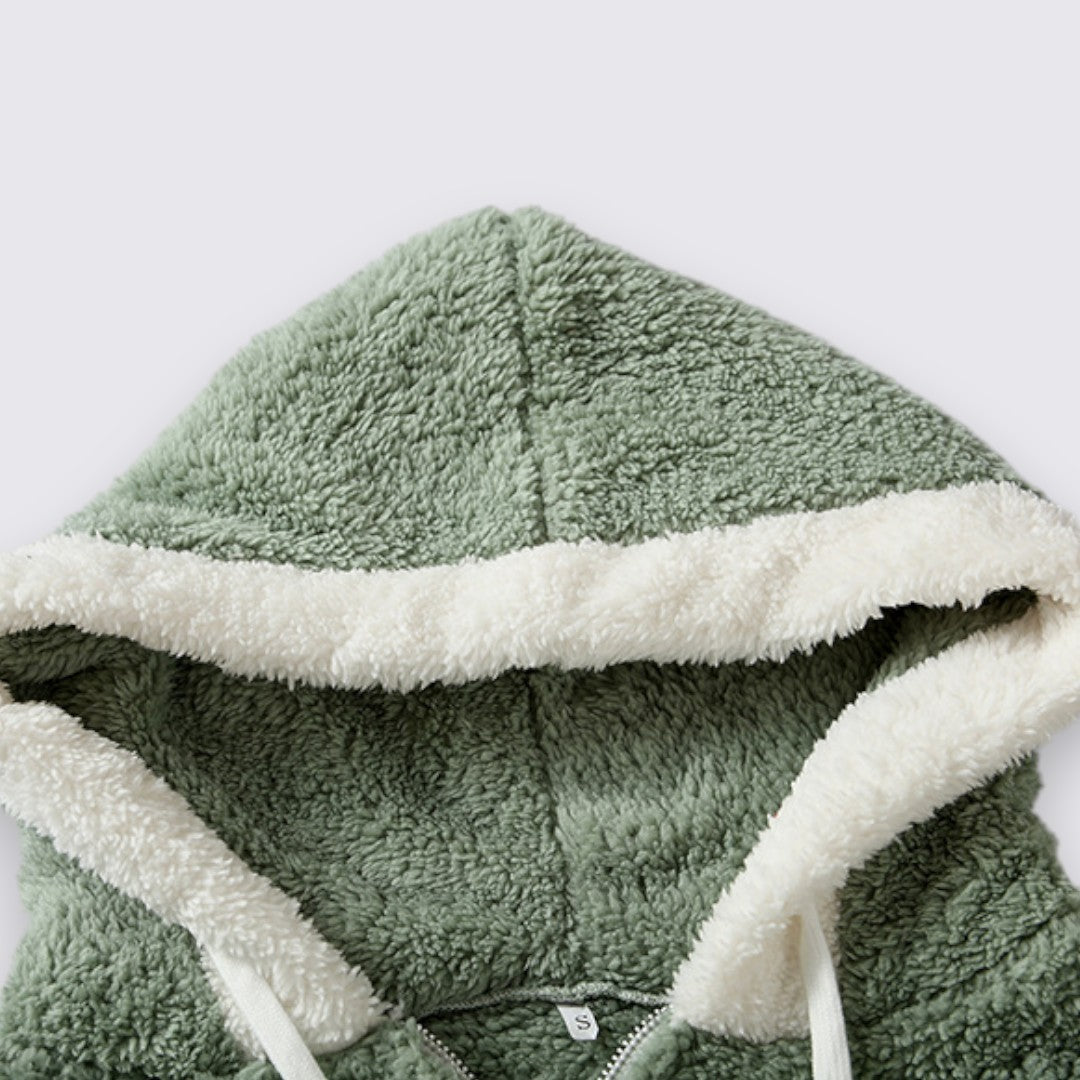 Lugane - Damen Kapuzen-Teddyjacke mit Reißverschluss – Bequemer Schnitt