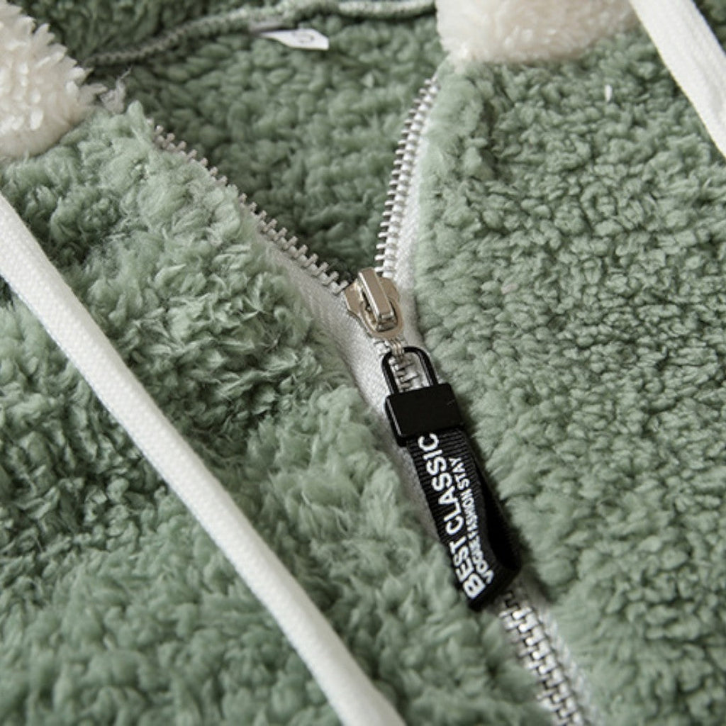 Lugane - Damen Kapuzen-Teddyjacke mit Reißverschluss – Bequemer Schnitt