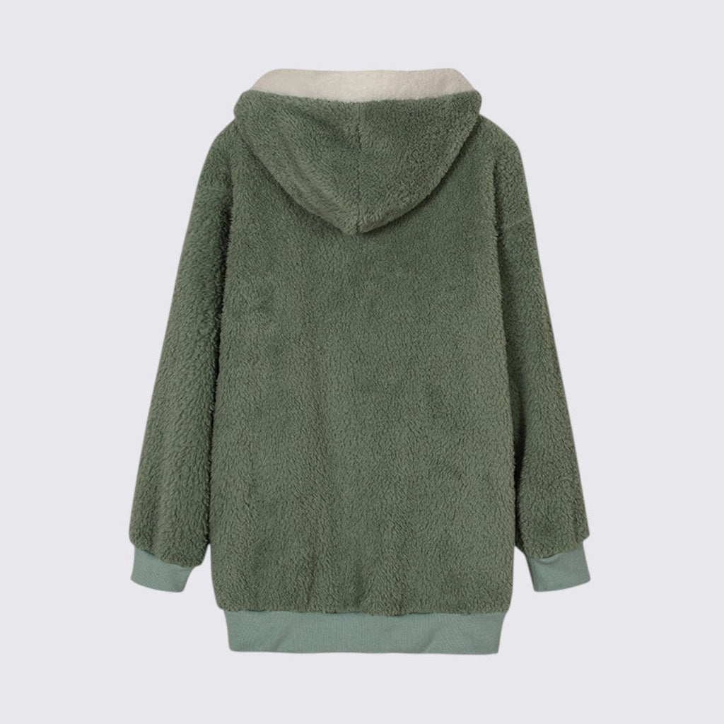 Lugane - Damen Kapuzen-Teddyjacke mit Reißverschluss – Bequemer Schnitt