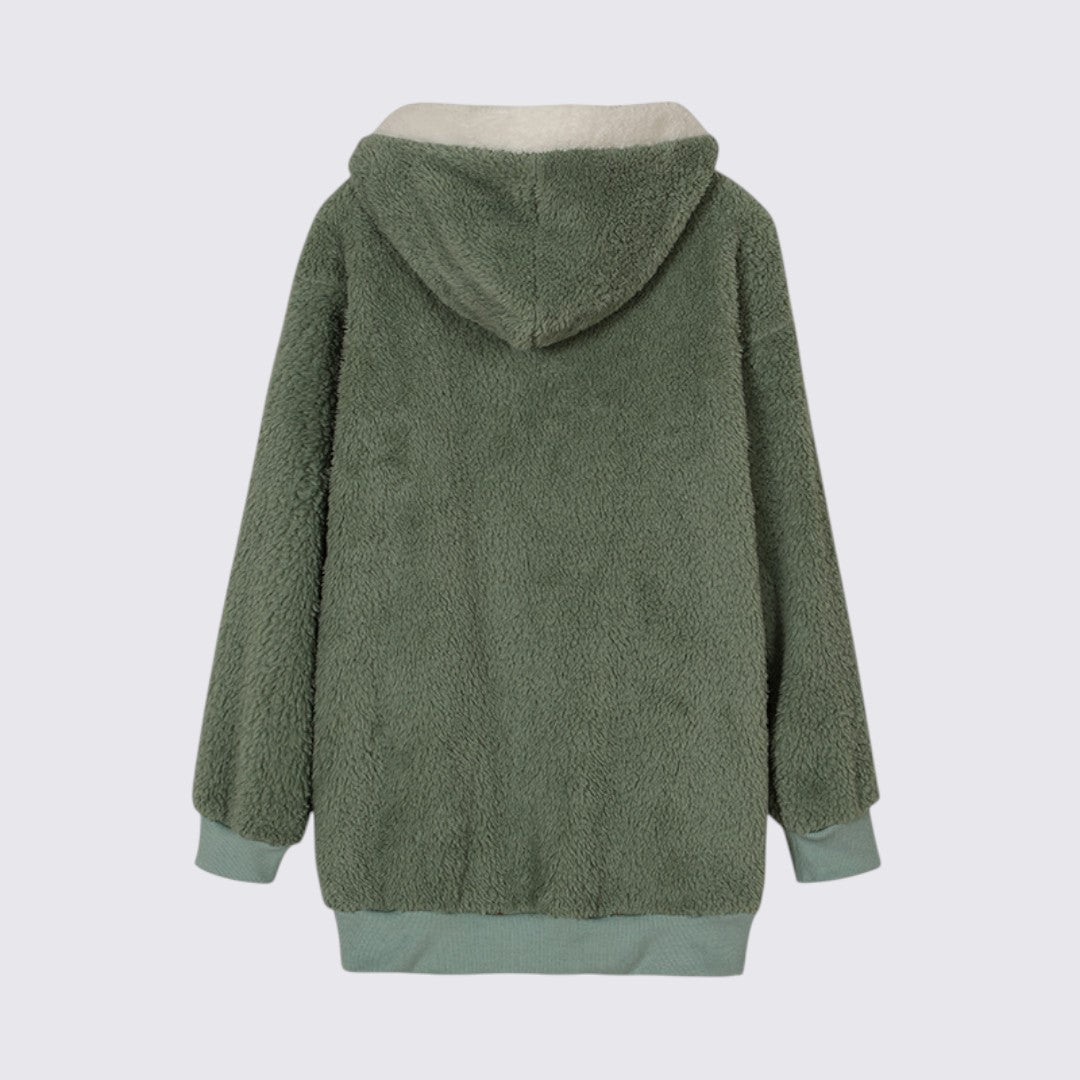 Lugane - Damen Kapuzen-Teddyjacke mit Reißverschluss – Bequemer Schnitt
