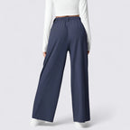 Lugane - Elegante Damen Palazzo Hose mit Hohem Bund und Weitem Bein