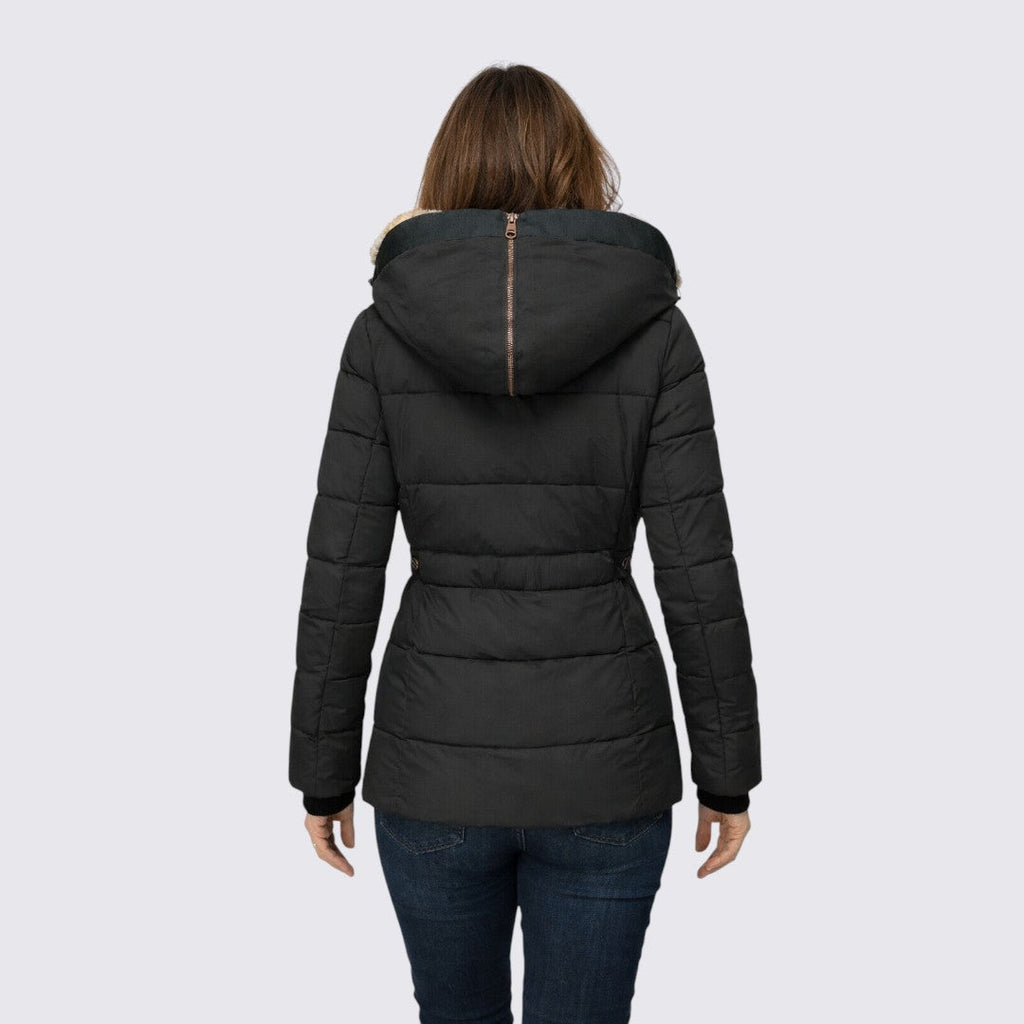 Lugane - Damen Winterjacke mit Fleece-Kapuze - Gefütterte Steppjacke für optimale Wärme