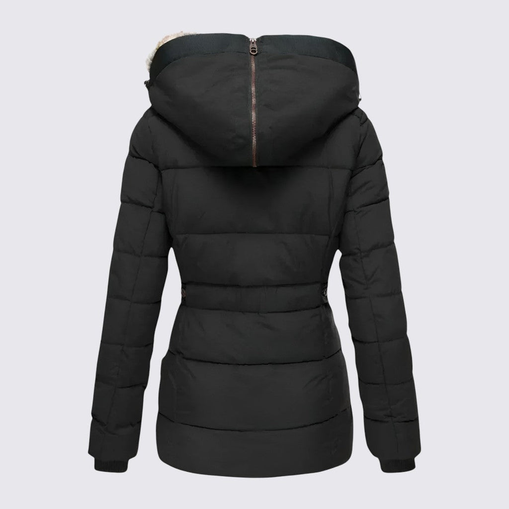 Lugane - Damen Winterjacke mit Fleece-Kapuze - Gefütterte Steppjacke für optimale Wärme