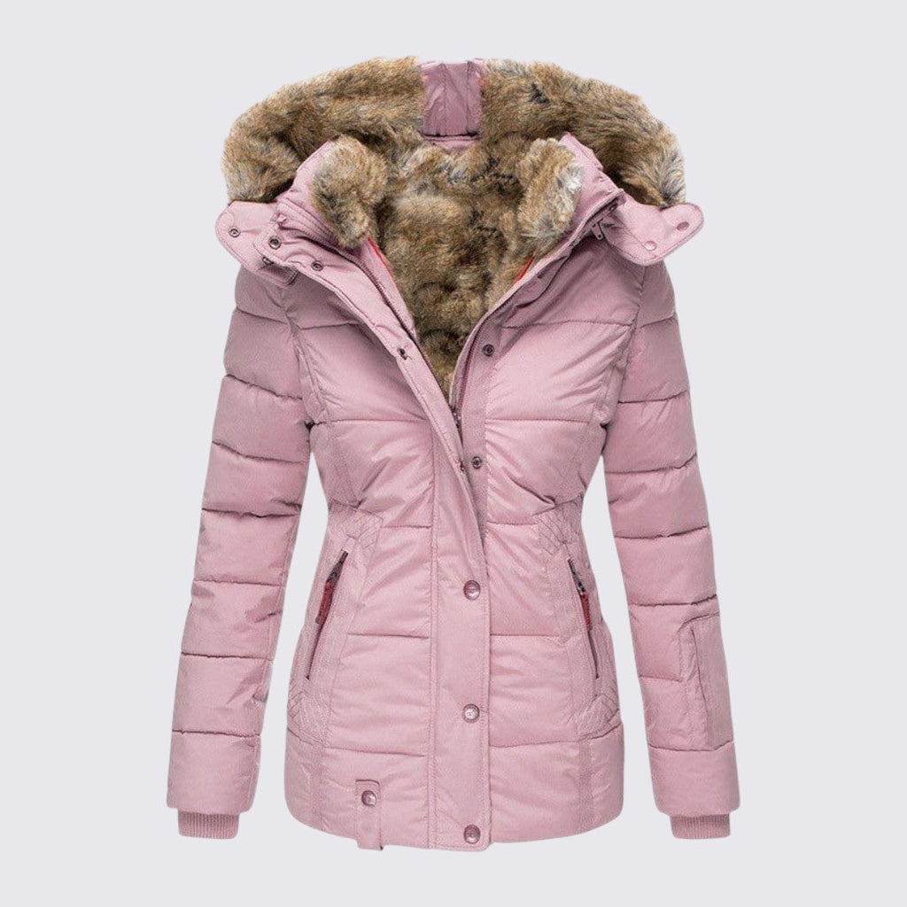 Lugane - Damen Winterjacke mit Fleece-Kapuze - Gefütterte Steppjacke für optimale Wärme