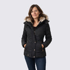 Lugane - Damen Winterjacke mit Fleece-Kapuze - Gefütterte Steppjacke für optimale Wärme