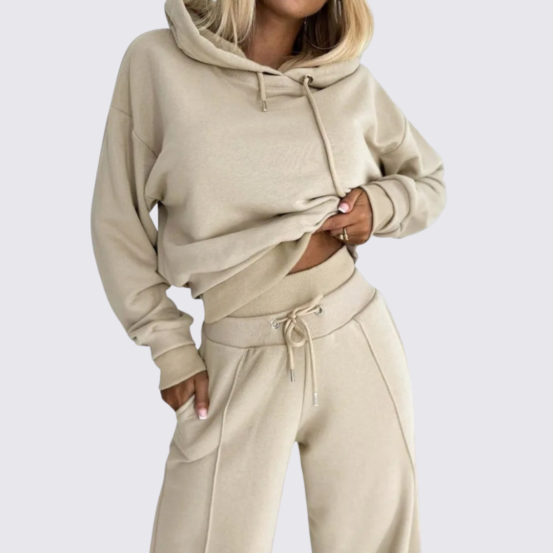 Lugane - Damen Hoodie und Weite Hose Set – Lässiger Stil – Moderner Schnitt