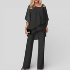 Lugane - Eleganter Damen Zweiteiler mit V-Ausschnitt und lockerem Schnitt