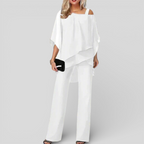 Lugane - Eleganter Damen Zweiteiler mit V-Ausschnitt und lockerem Schnitt