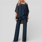 Lugane - Eleganter Damen Zweiteiler mit V-Ausschnitt und lockerem Schnitt