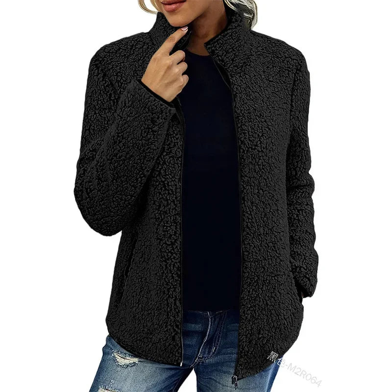 Lugane - Damen Fleece Teddyjacke mit Reißverschluss