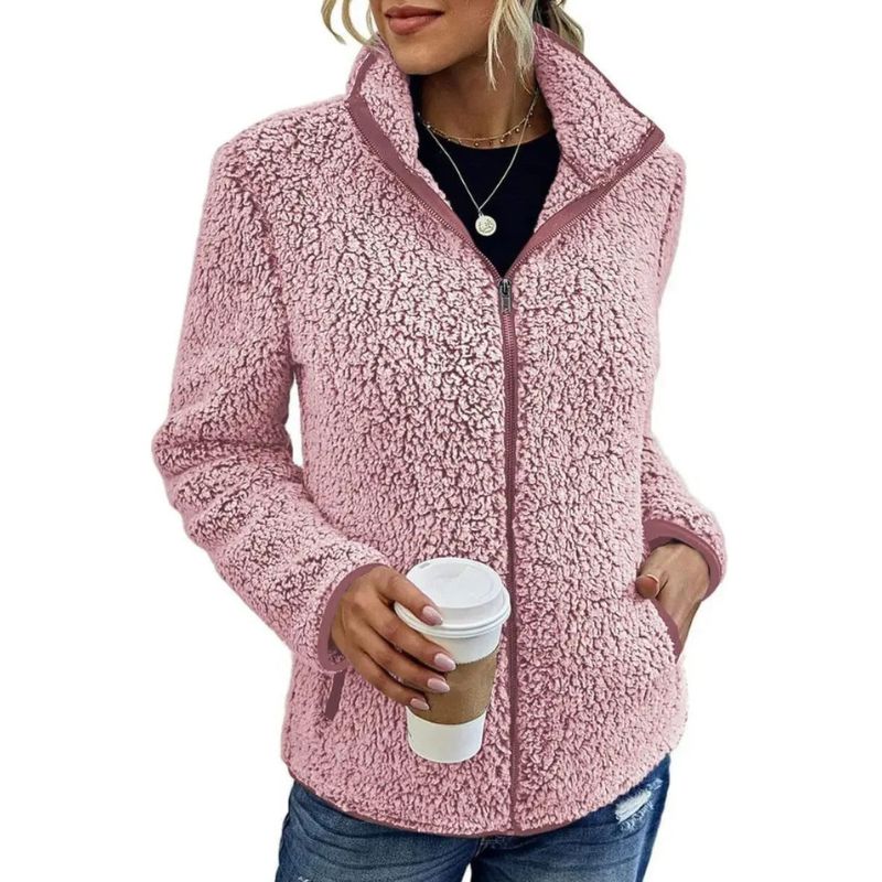Lugane - Damen Fleece Teddyjacke mit Reißverschluss