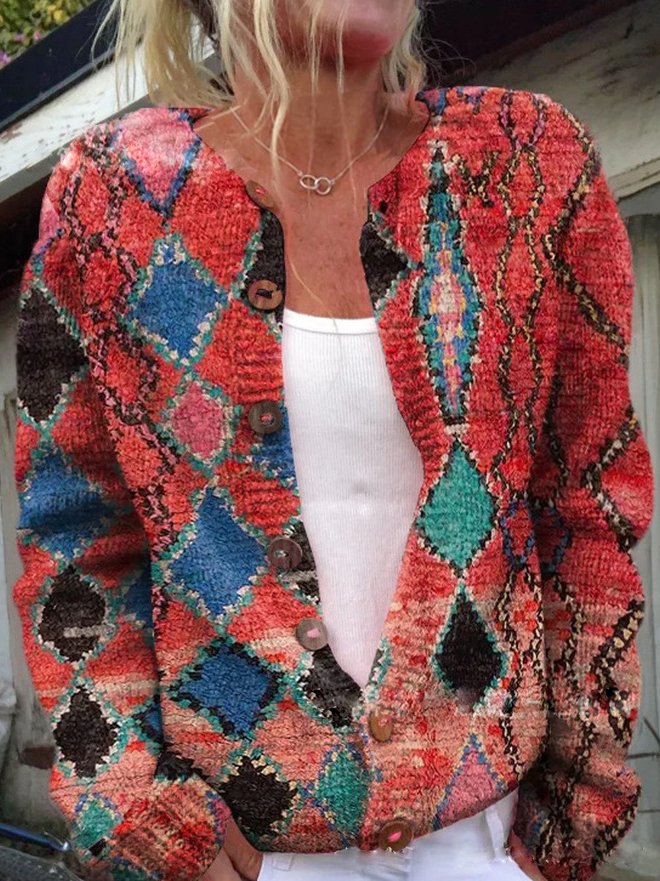 Lugane - Print-Strickcardigan für Damen