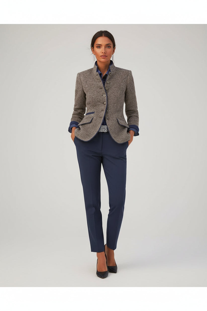 Lugane - Damenjacke mit langen Ärmeln und ohne Kragen