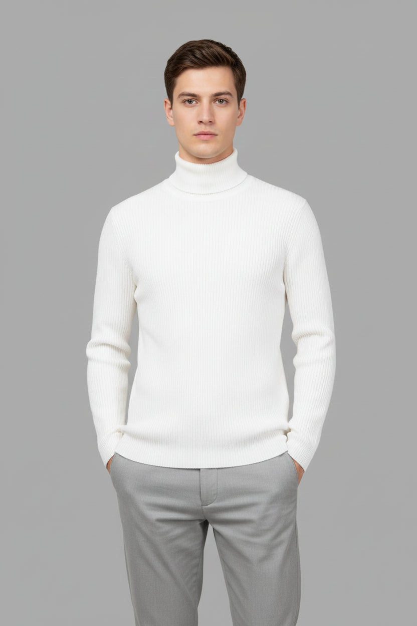 Lugane - Herren Langarm-Rollkragenpullover im zeitlosen Design