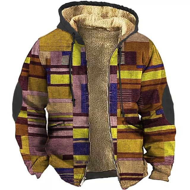 Lugane - Herren Fleece-Patchwork-Weste mit Kapuze