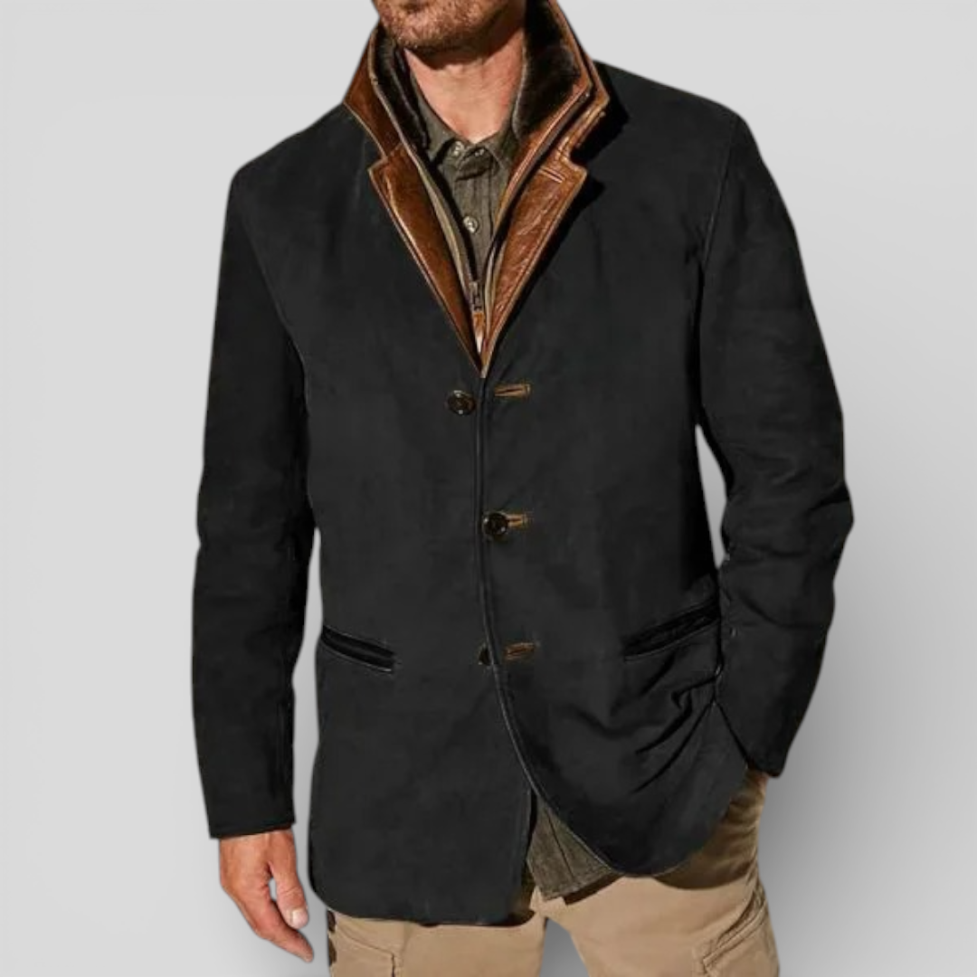 Lugane - Herren Reverskragen Jacke - Klassischer Stil mit Knopfleiste