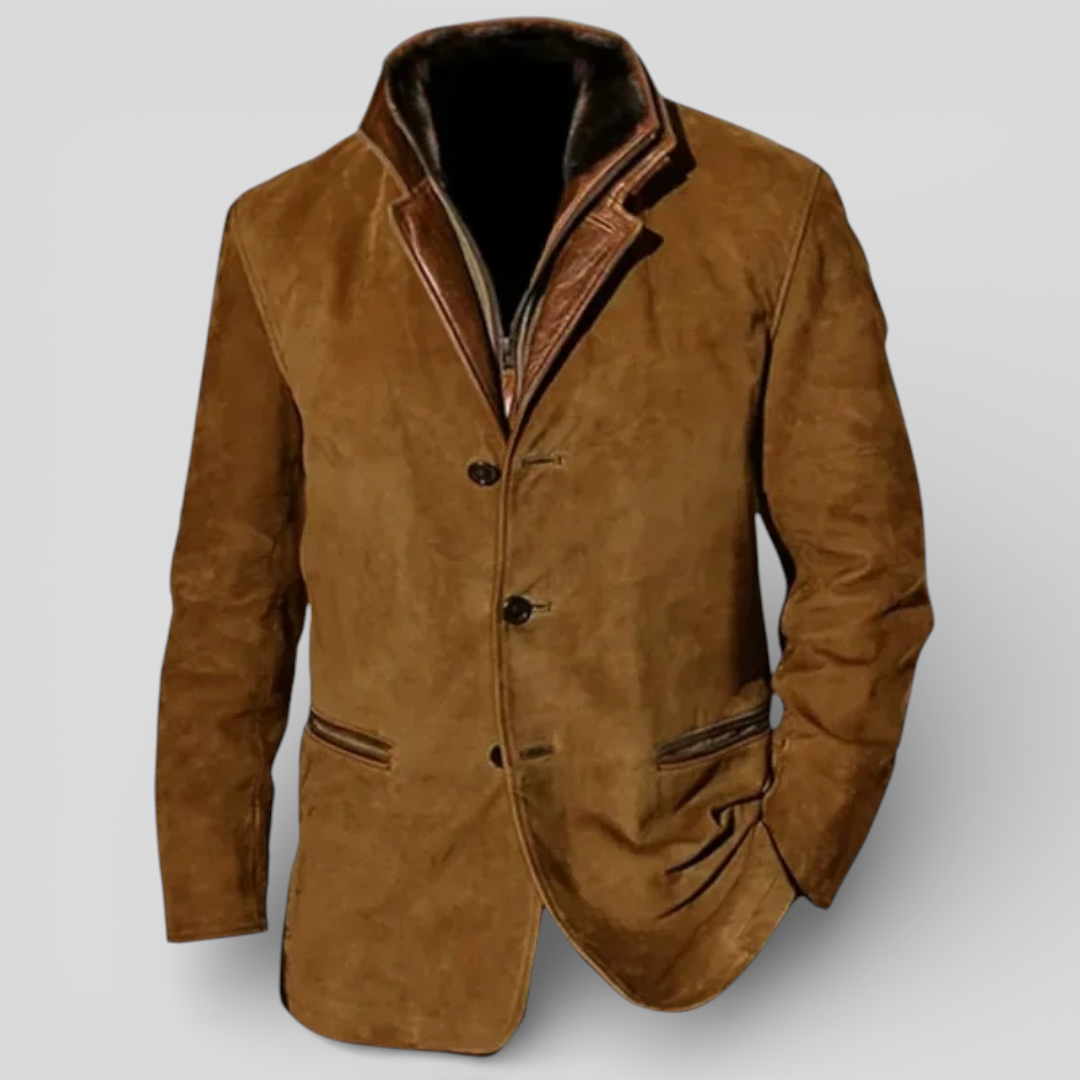 Lugane - Herren Reverskragen Jacke - Klassischer Stil mit Knopfleiste