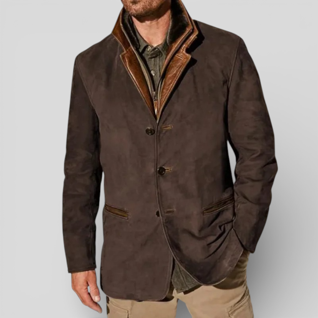 Lugane - Herren Reverskragen Jacke - Klassischer Stil mit Knopfleiste