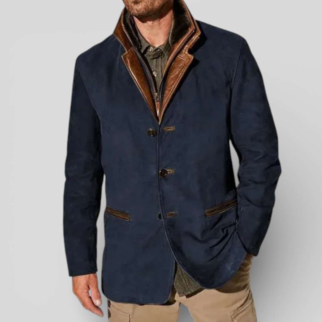 Lugane - Herren Reverskragen Jacke - Klassischer Stil mit Knopfleiste