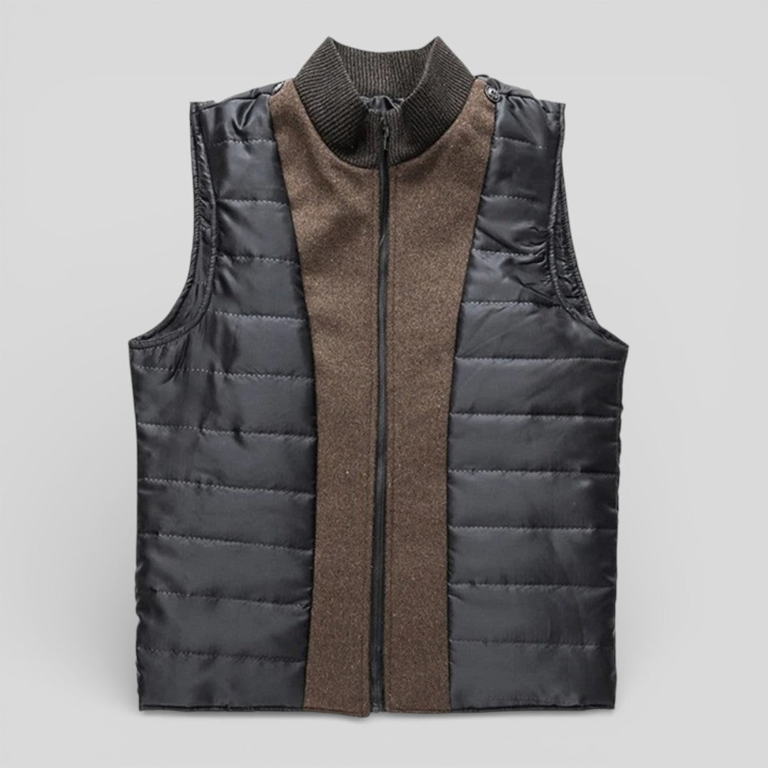 Lugane - Herren Stehkragen-Mantel - Langer Schnitt mit Knopfleiste