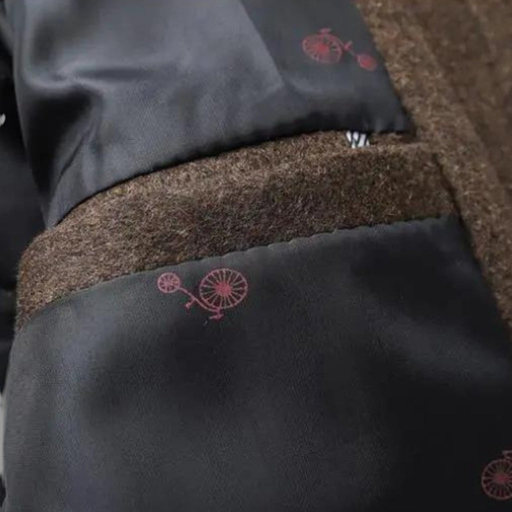 Lugane - Herren Stehkragen-Mantel - Langer Schnitt mit Knopfleiste