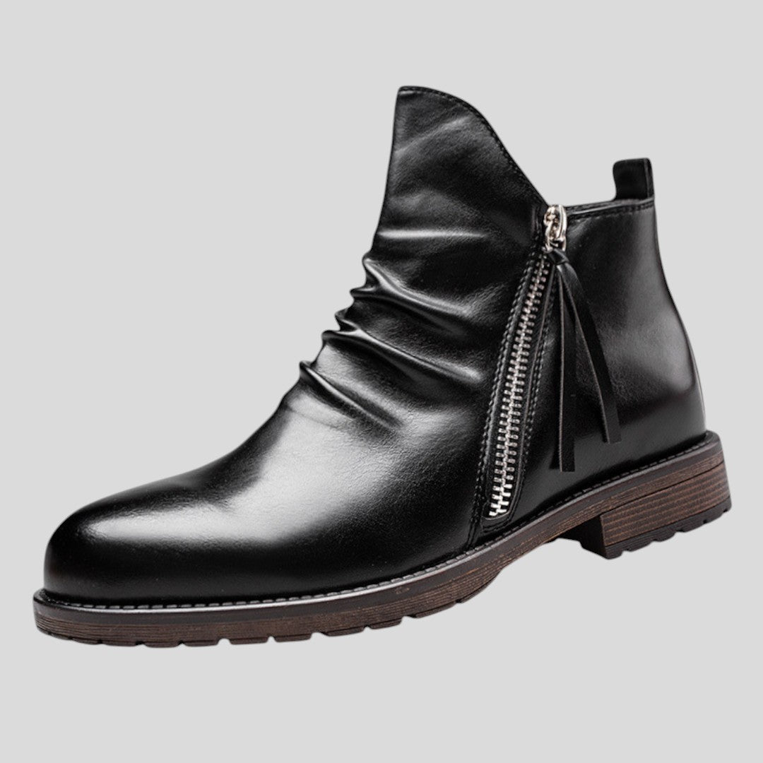 Lugane - Herren Flache Stiefel mit Reißverschluss und Rundspitze