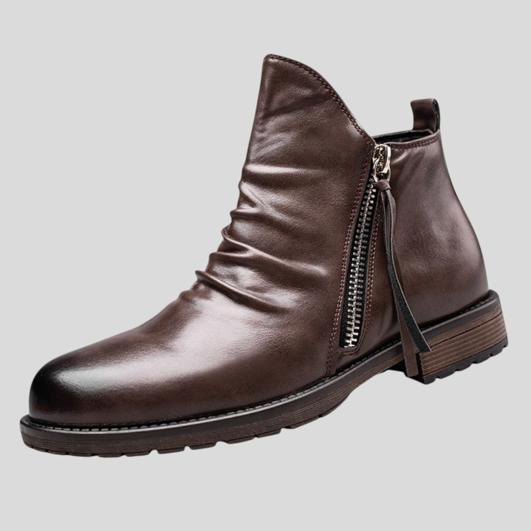 Lugane - Herren Flache Stiefel mit Reißverschluss und Rundspitze