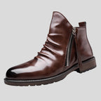 Lugane - Herren Flache Stiefel mit Reißverschluss und Rundspitze