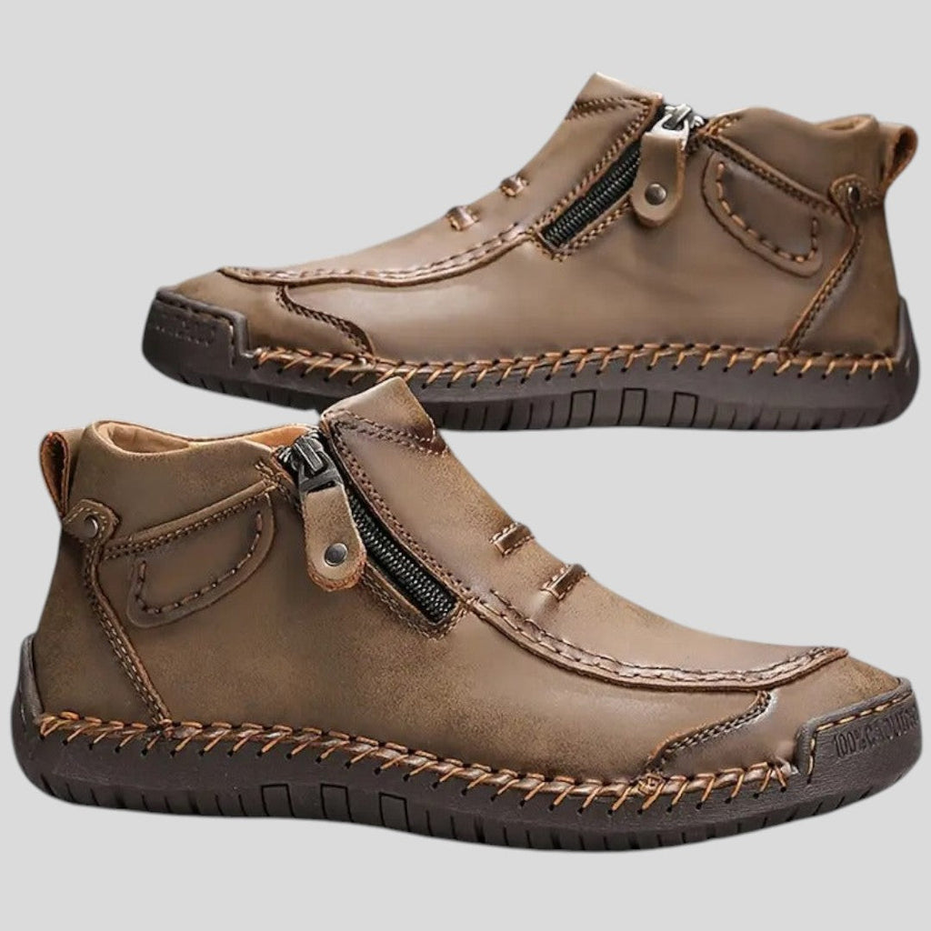 Lugane - Herren Flache Stiefeletten mit Reißverschluss und Rundspitze