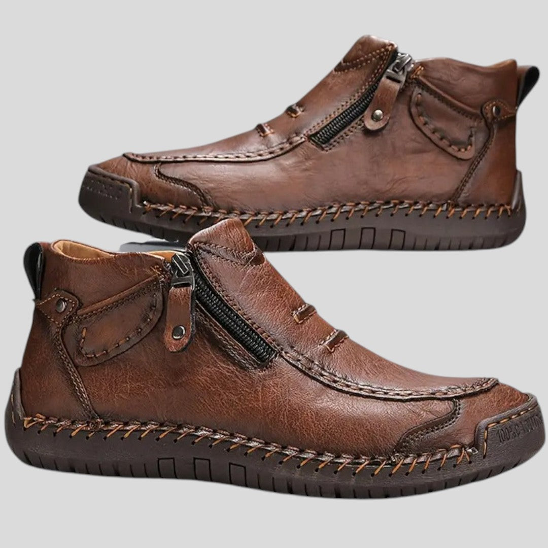 Lugane - Herren Flache Stiefeletten mit Reißverschluss und Rundspitze