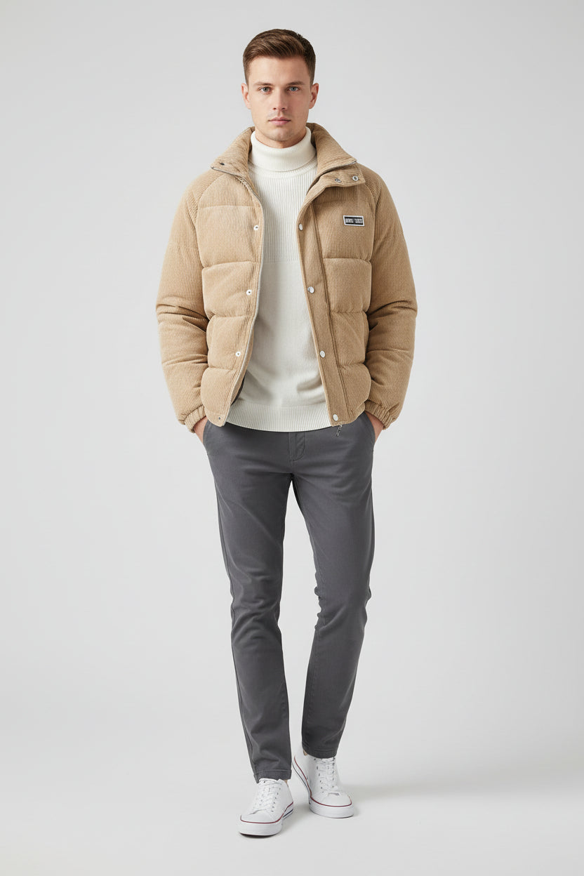 Lugane - Herren Winterjacke mit Stehkragen - Stilvolle Winterjacke mit Knopfleiste