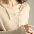 Lugane - Eleganter Damen Cardigan Pullover mit Stilvollen Knöpfen und Bequemer Passform