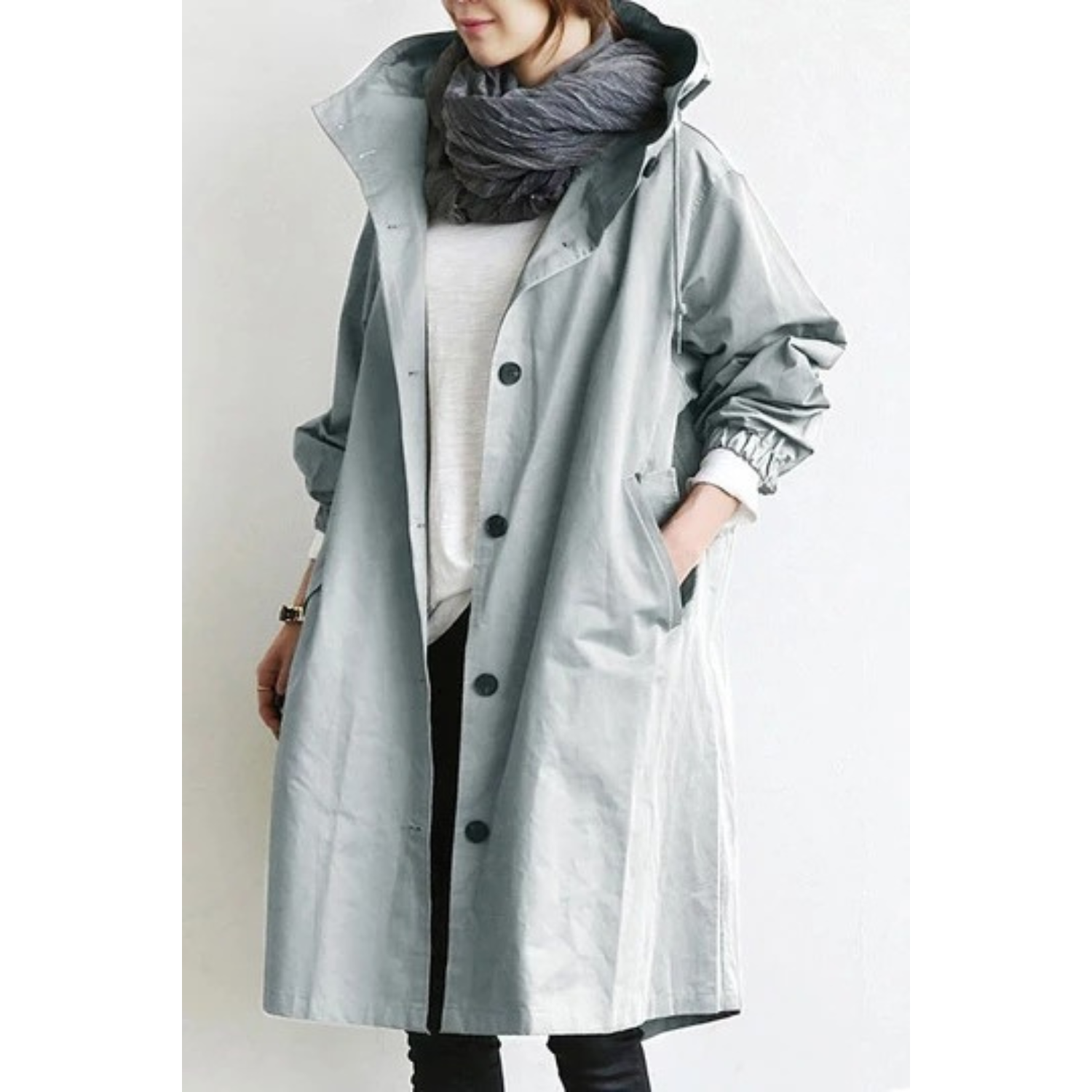 Lugane -  Eleganter Trenchcoat mit Kapuze – Stilvoll und Praktisch