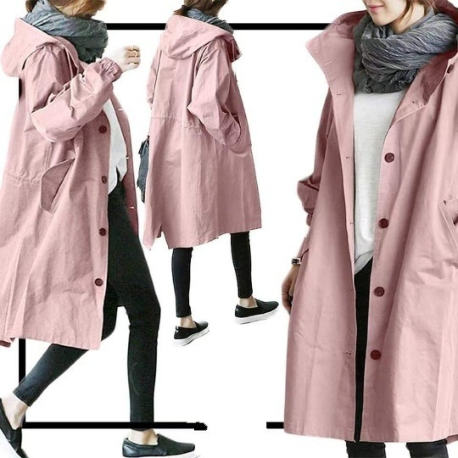 Lugane -  Eleganter Trenchcoat mit Kapuze – Stilvoll und Praktisch