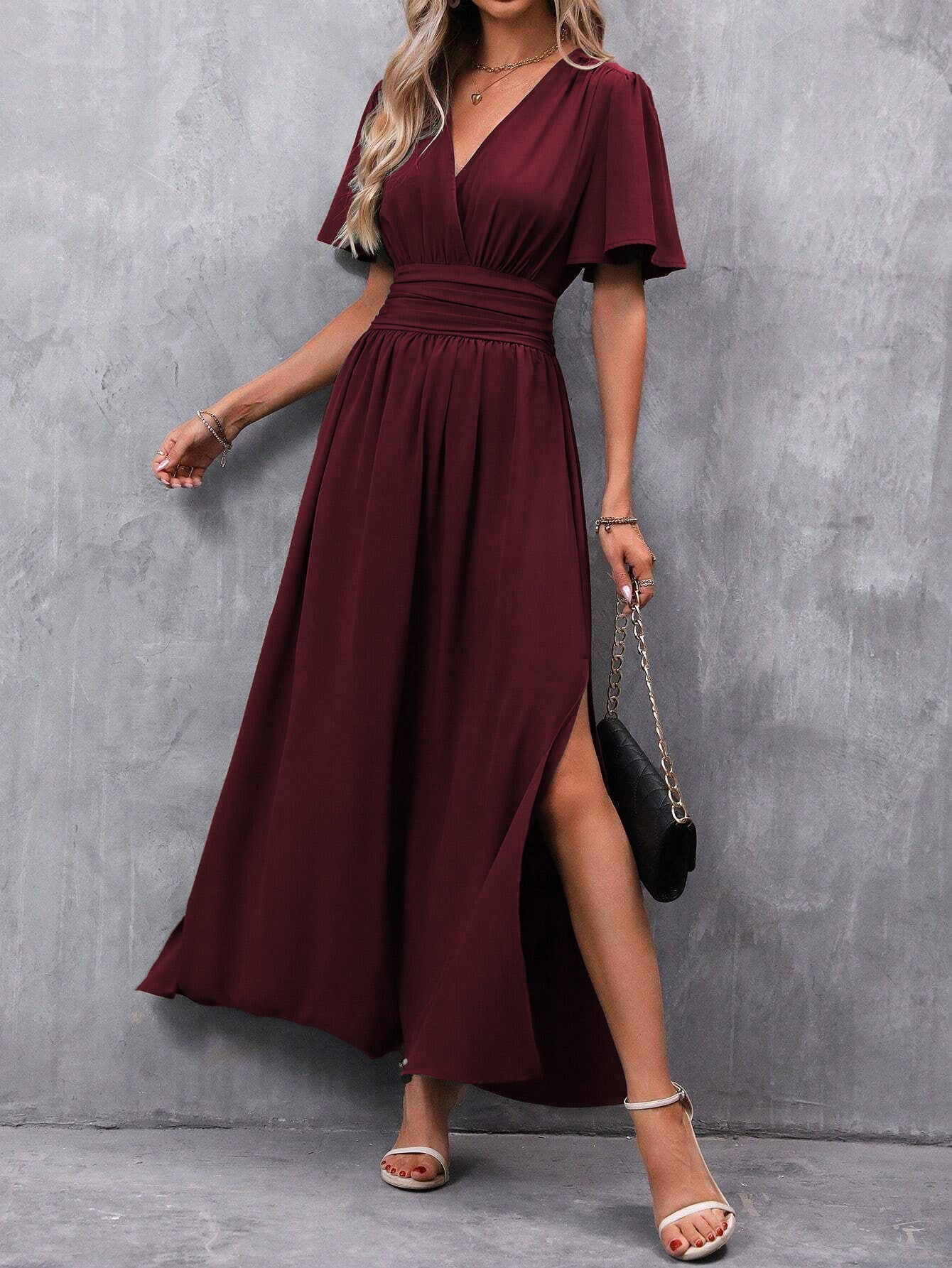 Lugane - Elegantes Maxi-Wickelkleid für Damen – Sommerkleid für Hochzeiten, Partys und Abendveranstaltungen – Große Größen – Boho- und Chic-Stil